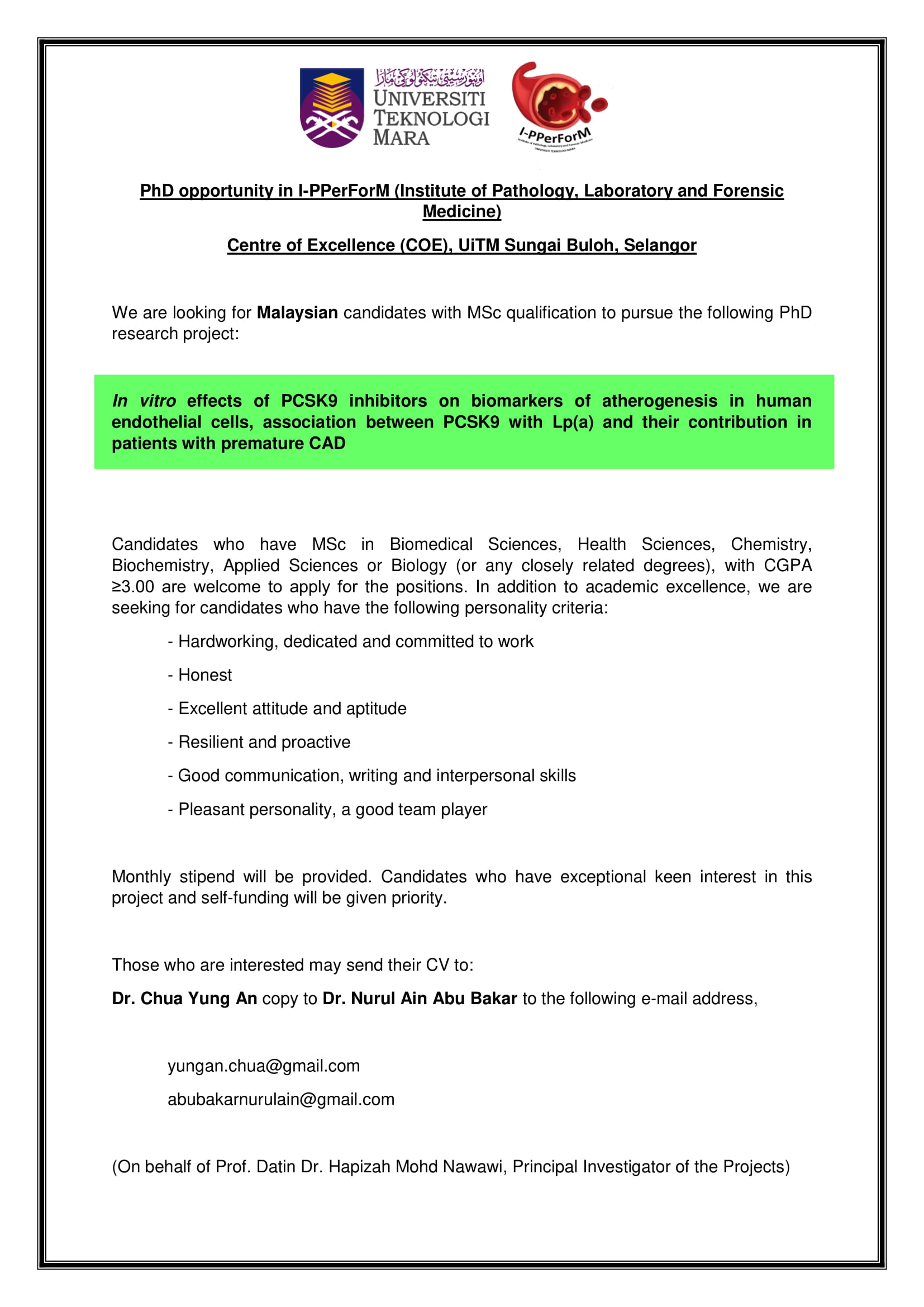 how to apply phd uitm